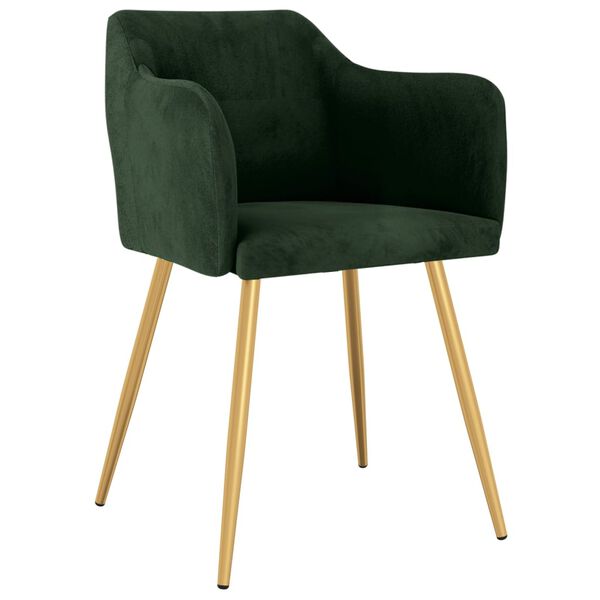 vidaXL J&iacute;deln&iacute; židle 4 ks tmavě zelen&eacute; samet