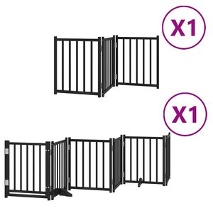 vidaXL Z&aacute;brana pro psy s dv&iacute;řky skl&aacute;dac&iacute; 9 panelů čern&aacute; 450 cm topol