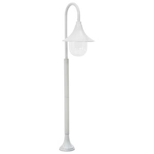 vidaXL Zahradn&iacute; sloupov&aacute; lampa E27 120 cm hlin&iacute;k b&iacute;l&aacute;