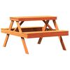 vidaXL Piknikov&yacute; stůl voskově hněd&yacute; 105x134x75 cm masivn&iacute; borov&eacute; dřevo