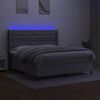 vidaXL Box spring postel s matrac&iacute; a LED světle &scaron;ed&aacute; 160x200 cm textil