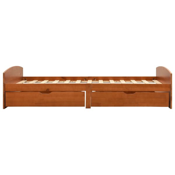 vidaXL Rám postele 2 zásuvky medově hnědý masivní borovice 90 x 200 cm