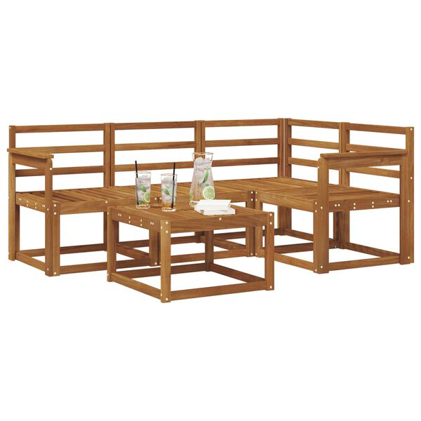 vidaXL Venkovn&iacute; pohovkov&aacute; souprava 5 pcs Př&iacute;rodn&iacute;