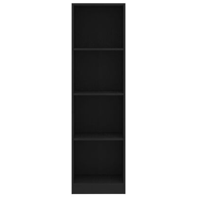 vidaXL Knihovna se 4 policemi černá 40 x 24 x 142 cm dřevotříska