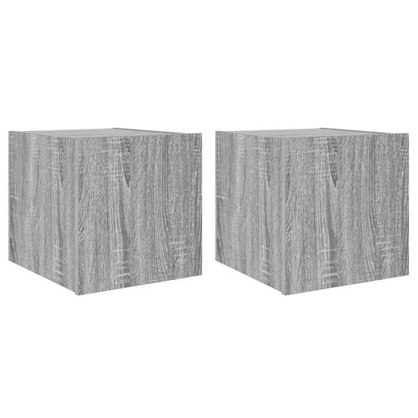 vidaXL N&aacute;stěnn&eacute; TV skř&iacute;ňky s LED 2 ks &scaron;ed&eacute; sonoma 30,5 x 35 x 30 cm