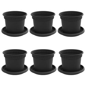 vidaXL Květin&aacute;če 6 pcs Čern&aacute; &Oslash; 12,5 x 10 cm Plast