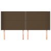 vidaXL Čelo postele typu u&scaron;&aacute;k tmavě hněd&eacute; 183x16x118/128 cm textil