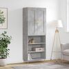 vidaXL Skř&iacute;ň highboard betonově &scaron;ed&aacute; 69,5x34x180 cm kompozitn&iacute; dřevo