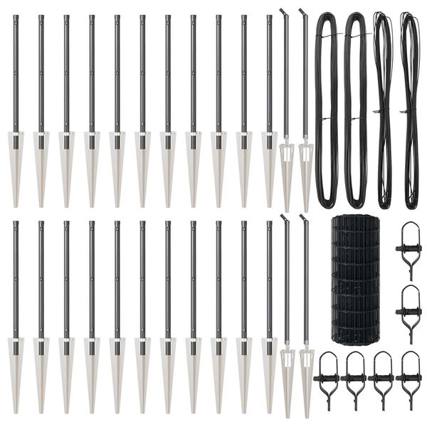 vidaXL Plot s sloupkem Šedá 0,6 x 50 m Ocel a PVC