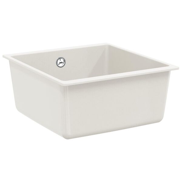 vidaXL Dřez B&iacute;l&aacute; 430 x 460 mm 80% Křemenn&eacute; a 20% Pryskyřice