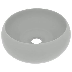 vidaXL Luxusn&iacute; umyvadlo kulat&eacute; matn&eacute; světle &scaron;ed&eacute; 40 x 15 cm keramick&eacute;
