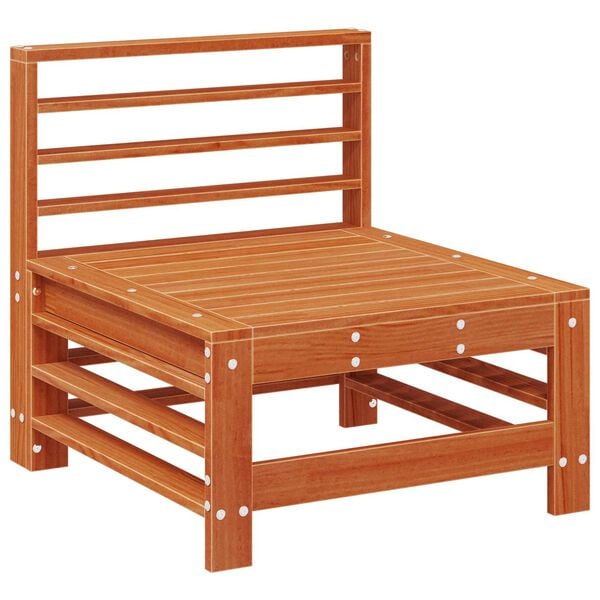 vidaXL Středn&iacute; pohovka do zahrady Masivn&iacute; borovice Voskově Hněd&aacute;