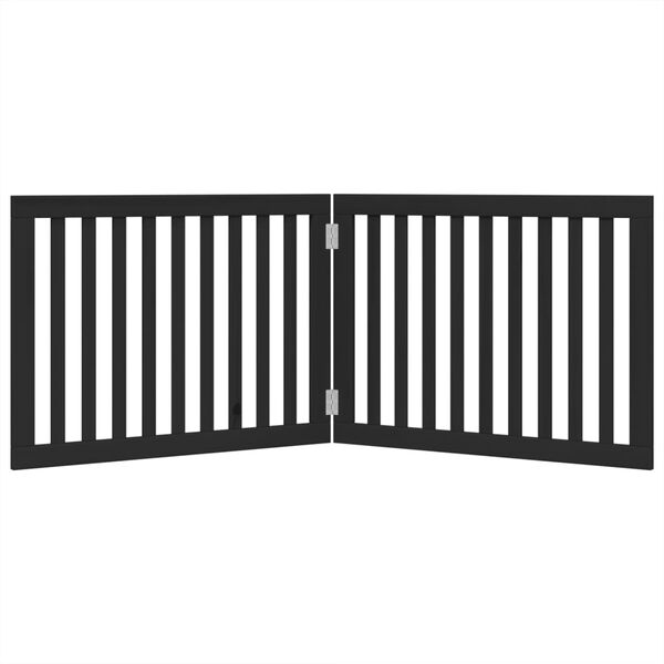 vidaXL Z&aacute;brana pro psy skl&aacute;dac&iacute; 2 panely čern&aacute; 160 cm topolov&eacute; dřevo