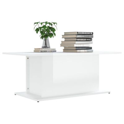 vidaXL Konferenční stolek bílý vysoký lesk 102x55,5x40 cm dřevotříska