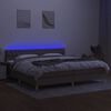 vidaXL Box spring postel s matrac&iacute; a LED taupe 200x200 cm textil