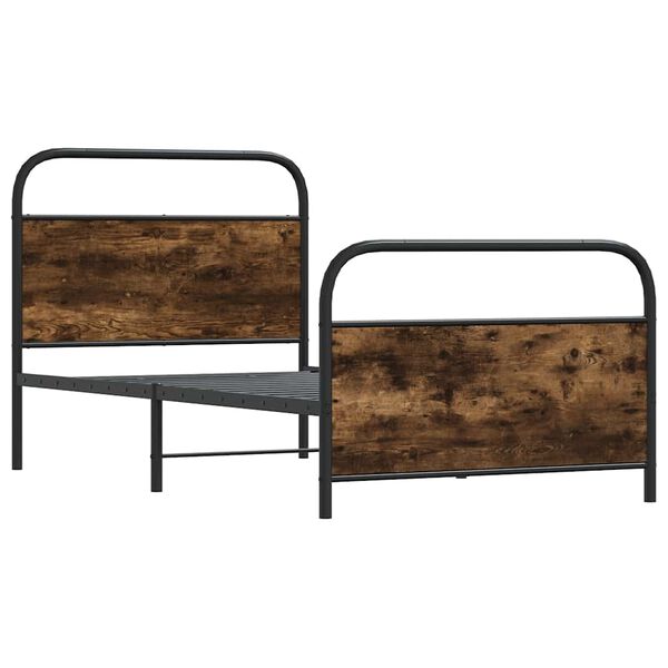 vidaXL R&aacute;m postele bez matrace 90x200 cm kouřov&yacute; dub kompozitn&iacute; dřevo