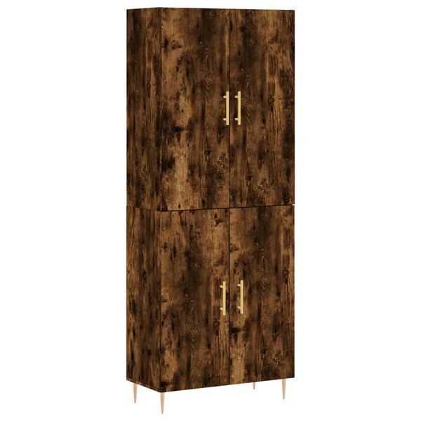 vidaXL Skř&iacute;ň highboard kouřov&yacute; dub 69,5 x 34 x 180 cm kompozitn&iacute; dřevo