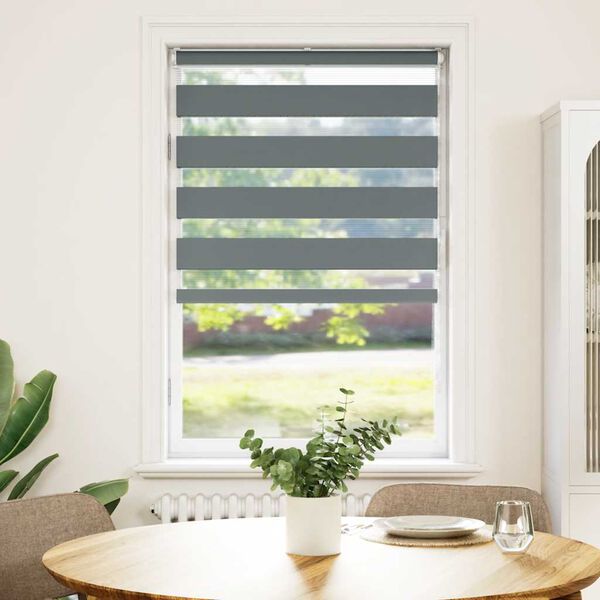 vidaXL Zebra roleta tmavě šedá 70x100 cm šířka látky 65,9 cm polyester