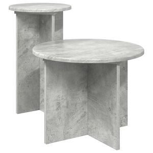 vidaXL Sada odkl&aacute;dac&iacute;ch stolků 2 pcs Betonově &scaron;ed&aacute; Kompozitn&iacute; dřevo