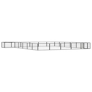 vidaXL 24panelov&aacute; ohr&aacute;dka pro psy čern&aacute; 100 x 50 cm pr&aacute;&scaron;kovan&aacute; ocel