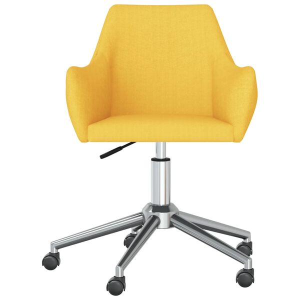 vidaXL Otočn&eacute; j&iacute;deln&iacute; židle 2 ks žlut&eacute; textil