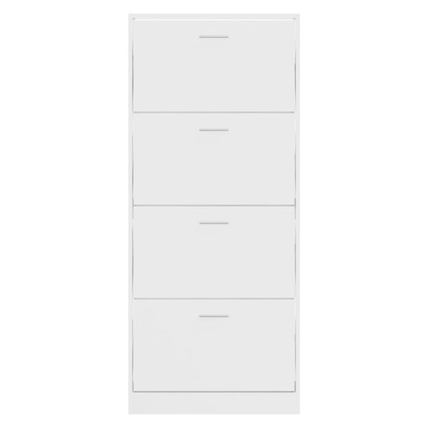 vidaXL Botn&iacute;k b&iacute;l&yacute; s vysok&yacute;m leskem 63x24x147 cm kompozitn&iacute; dřevo