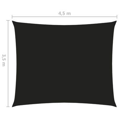 vidaXL Stínící plachta oxfordská látka obdélníková 3,5 x 4,5 m černá