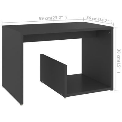 vidaXL Odkládací stolek šedý 59 x 36 x 38 cm dřevotříska