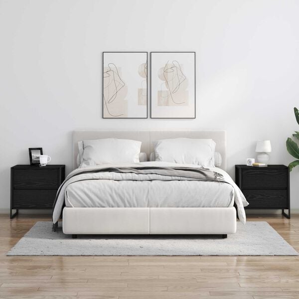vidaXL Nočn&iacute; stolek 2 pcs Čern&yacute; dub 50 x 39.5 x 50 cm kompozitn&iacute; dřevo
