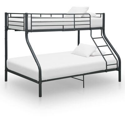 vidaXL Rám poschoďové postele černý kov 140 x 200 / 90 x 200 cm