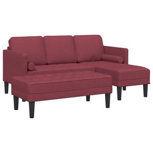 vidaXL Set pohovek 2 ks V&iacute;no Červen&eacute; Polyester