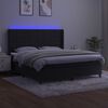 vidaXL Box spring postel s matrac&iacute; a LED čern&aacute; 160x200 cm samet