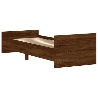 vidaXL Rám postele hnědý dub 75 x 190 cm Small Single kompozitní dřevo