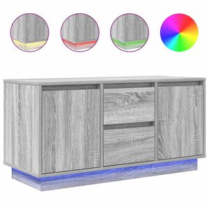 vidaXL TV skř&iacute;ňka s LED světly &scaron;ed&yacute; sonoma 100x41x50 cm
