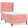 vidaXL Box spring postel s matrac&iacute; růžov&aacute; 90x190 cm samet