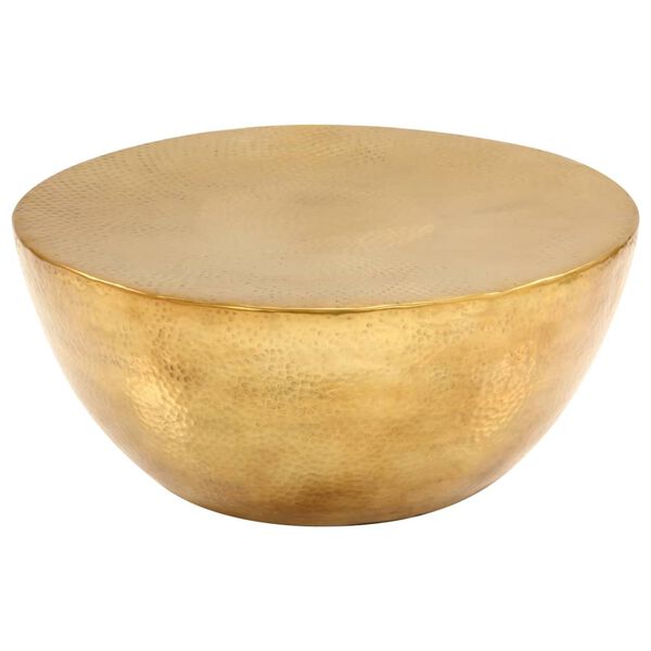 vidaXL Konferenční stolek mosazný 70 x 30 cm tlučený hliník