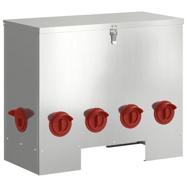 vidaXL Krm&iacute;tko pro slepice 2 pcs Stř&iacute;brn&aacute; 60,5 x 29 x 51 cm