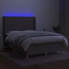 vidaXL Box spring postel s matrací a LED taupe 140x190 cm textil