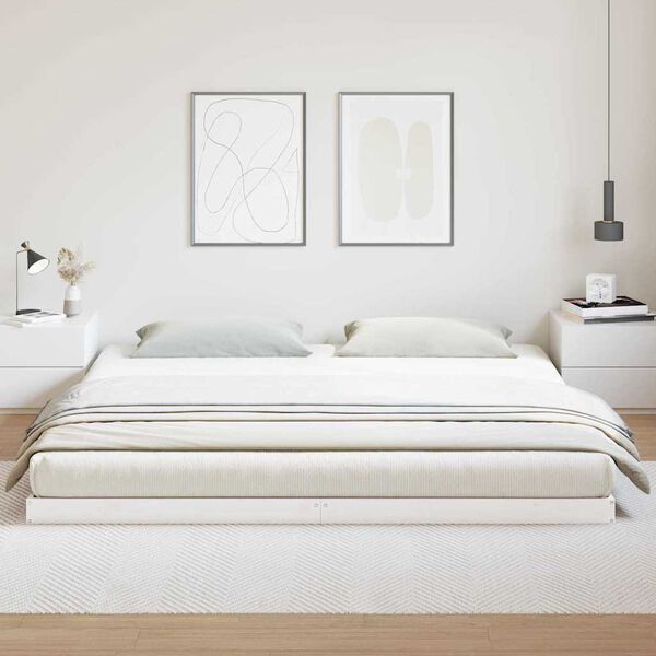 vidaXL Rám postele Bílá 213,5 x 104 x 9 cm Masivní borové dřevo