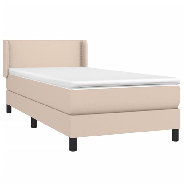 vidaXL Box spring postel s matrac&iacute; cappuccino 80 x 200 cm uměl&aacute; kůže