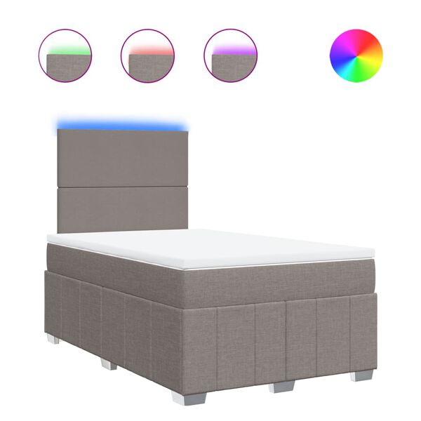 vidaXL Box spring postel s matrac&iacute; taupe 120x190 cm textil