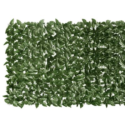 vidaXL Balkónová zástěna s tmavě zelenými listy 300 x 100 cm
