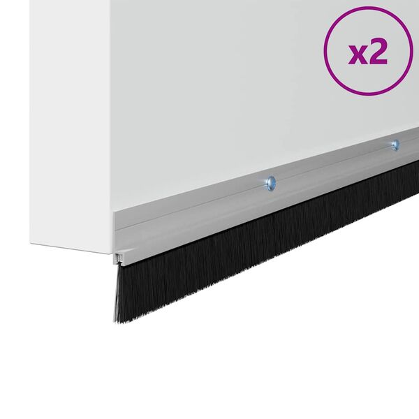 vidaXL Šroubovací těsnění dveřního kartáče 2 pcs Stříbrná 100 cm