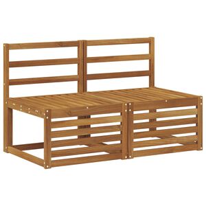 vidaXL 2 Kus Venkovn&iacute; středn&iacute; pohovka Masivn&iacute; ak&aacute;tov&eacute; dřevo Př&iacute;rodn&iacute;