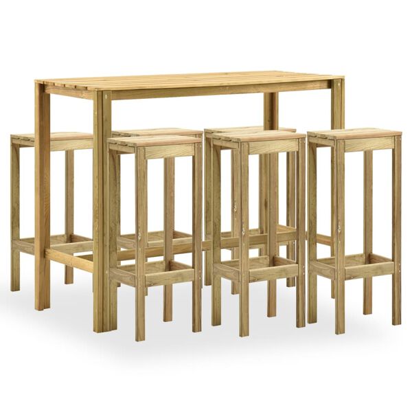 vidaXL 7d&iacute;ln&yacute; zahradn&iacute; barov&yacute; set zeleně impregnovan&aacute; borovice