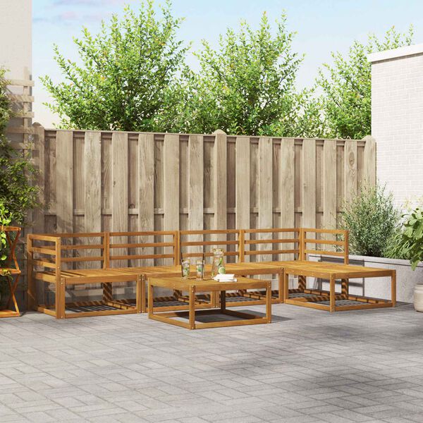 vidaXL Venkovn&iacute; pohovkov&aacute; souprava 6 pcs Př&iacute;rodn&iacute;