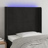 vidaXL Čelo postele s LED čern&eacute; 83 x 16 x 118/128 cm samet