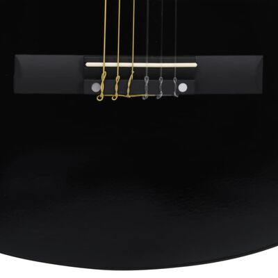 vidaXL 12dílný set klasická kytara pro začátečníky černá 4/4 39''