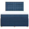 vidaXL Box spring postel s matrac&iacute; modr&aacute; 140x190 cm textil