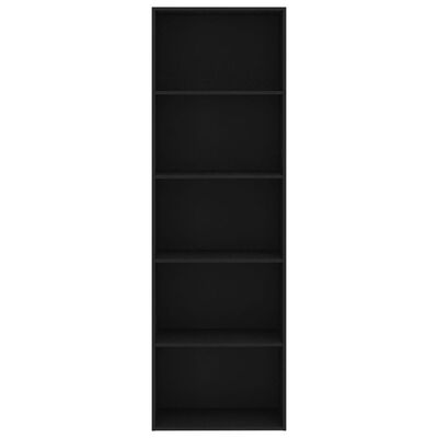 vidaXL Knihovna s 5 policemi černá 60 x 30 x 189 cm dřevotříska